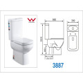 Western Style White Color Ceramic Washdown Two-Piece Toilet (A-3887)